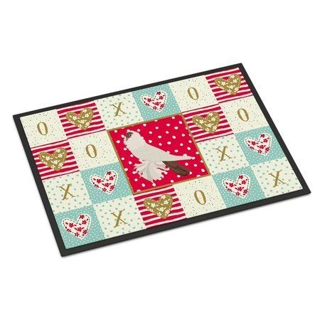 Carolines Treasures 24 x 36 in. German Helmet Pigeon Love Indoor or Outdoor Mat CK5371JMAT